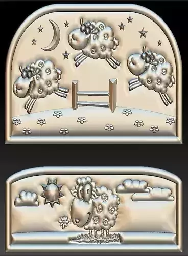 Seep Headboard Bed Model for CNC 3D Router 3D print model