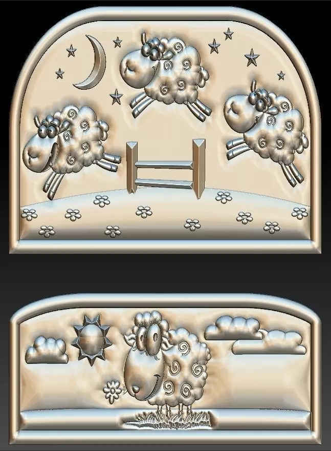 Seep Headboard Bed Model for CNC 3D Router 3D print model_0