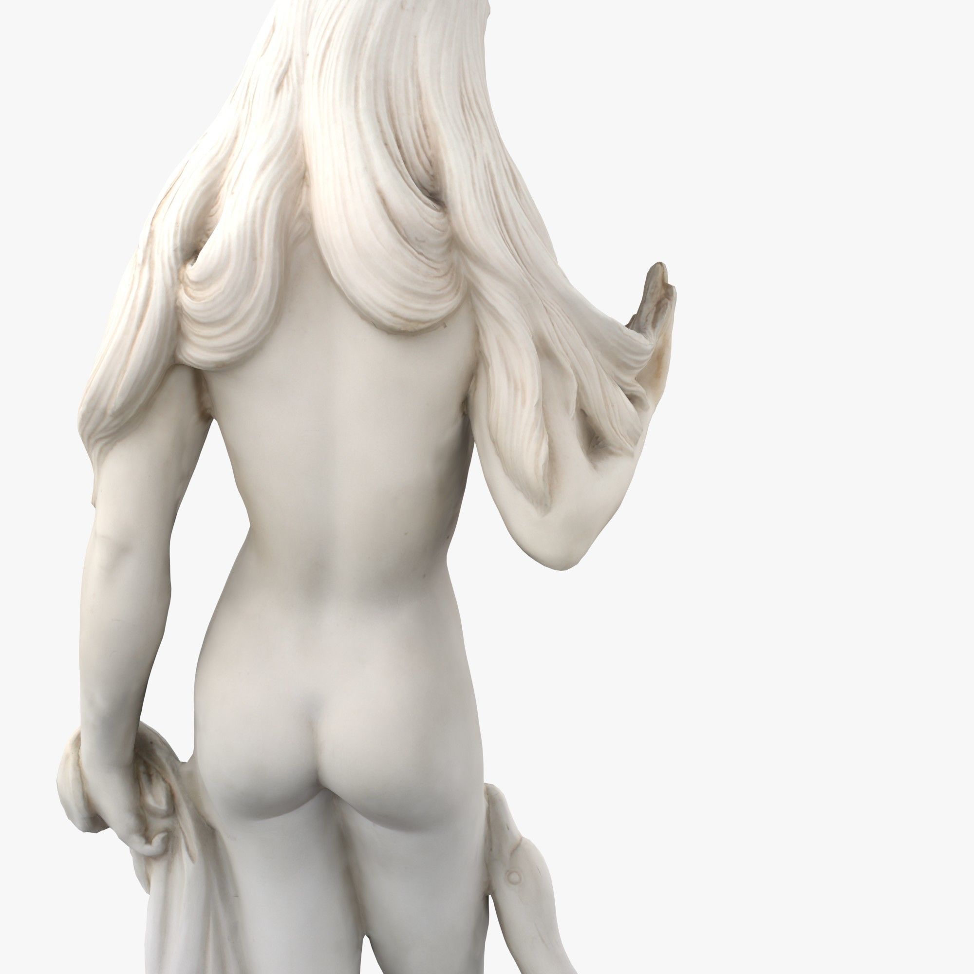 Statue Woman and Swan Low-poly 3D model_11