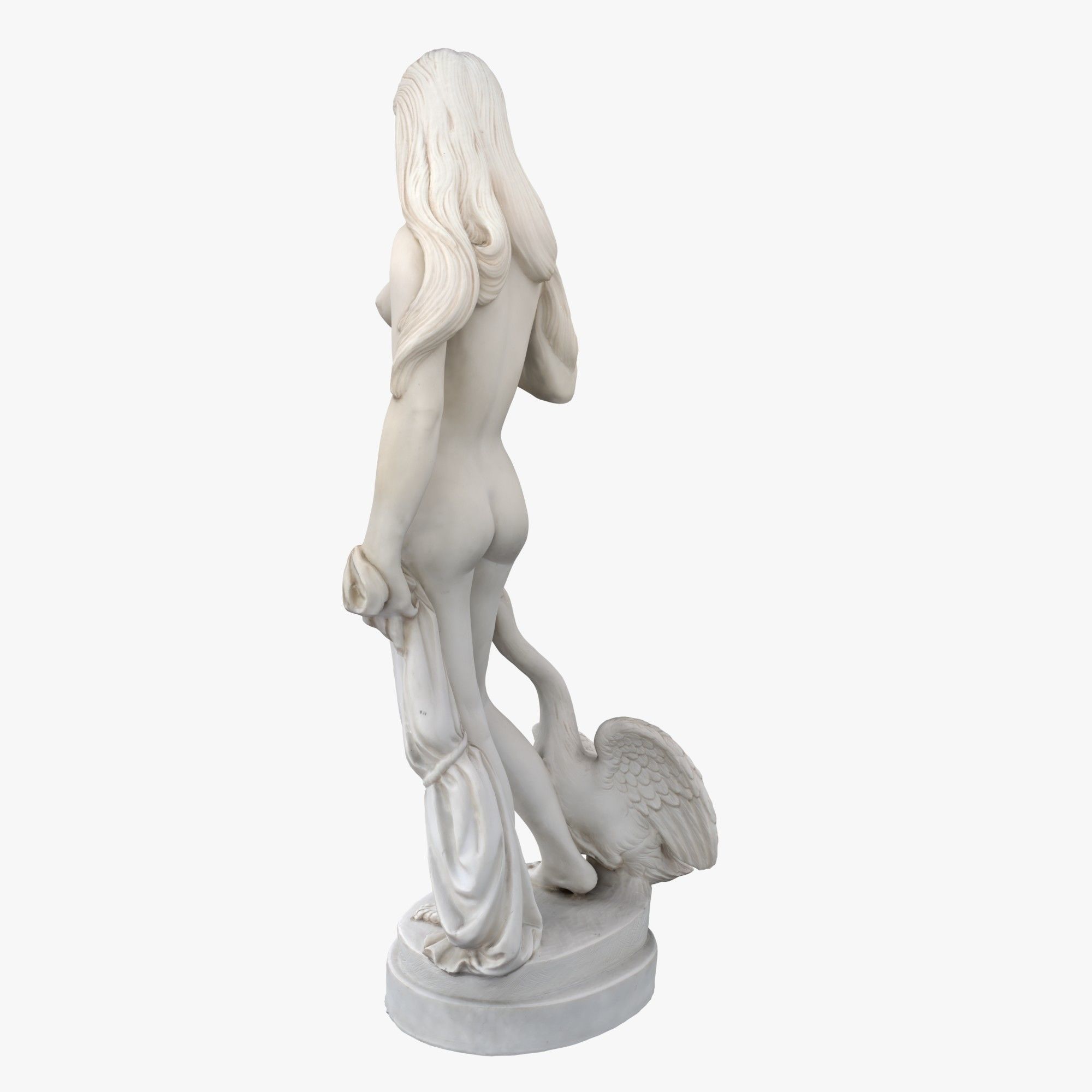 Statue Woman and Swan Low-poly 3D model_4