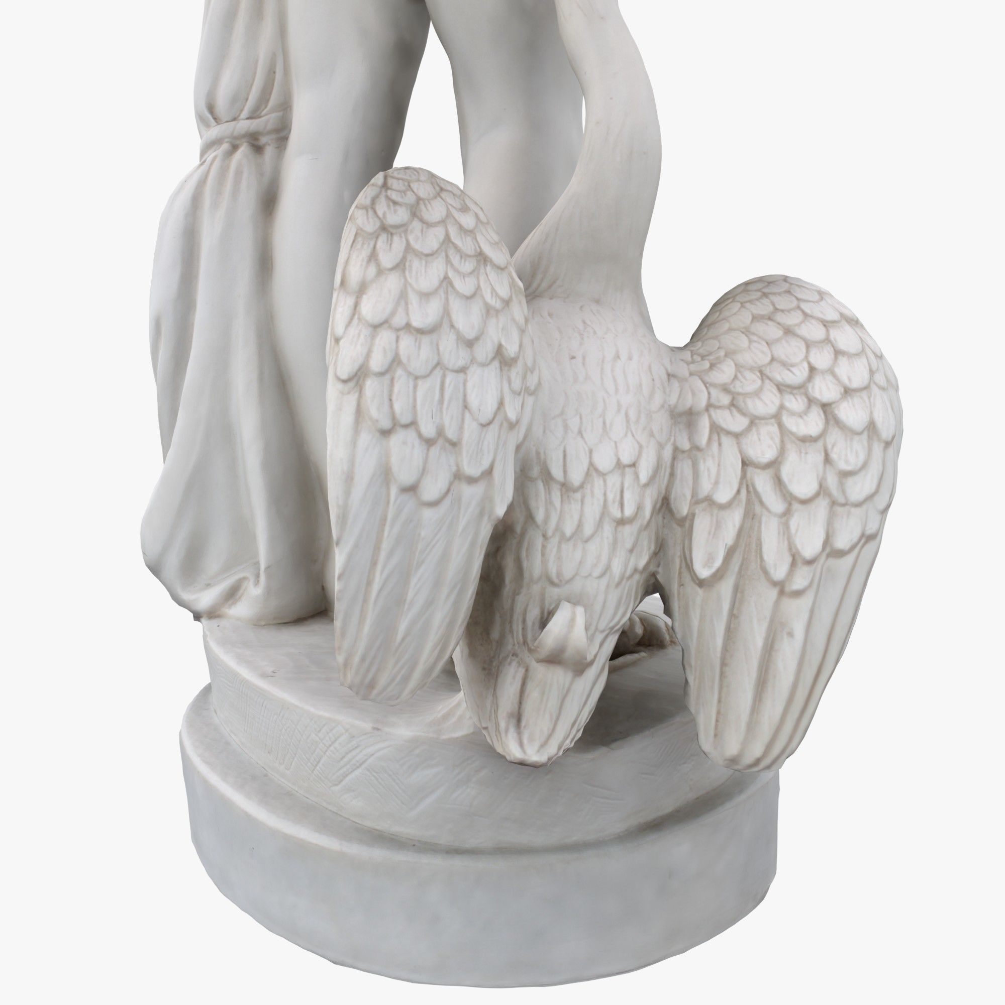 Statue Woman and Swan Low-poly 3D model_8