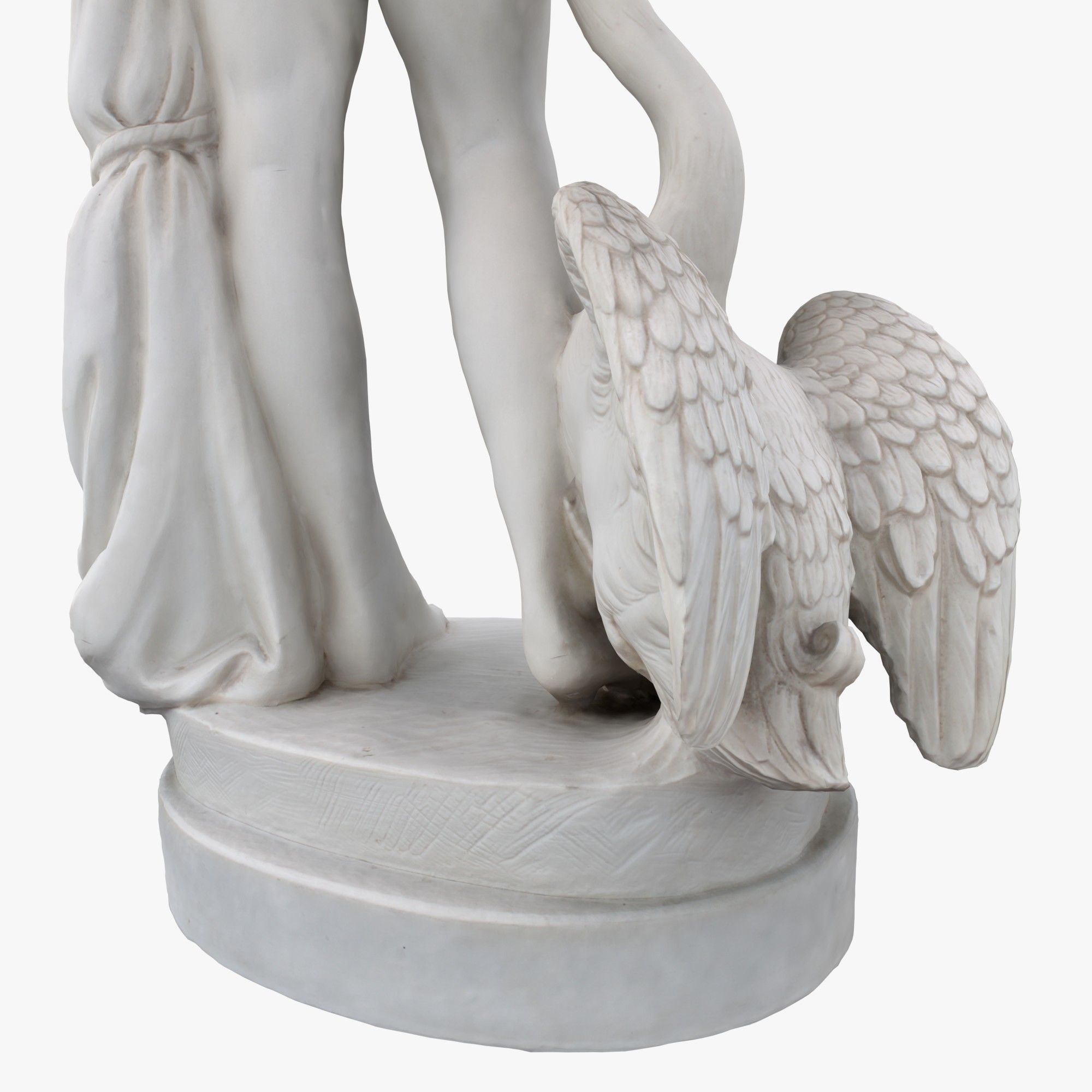 Statue Woman and Swan Low-poly 3D model_6