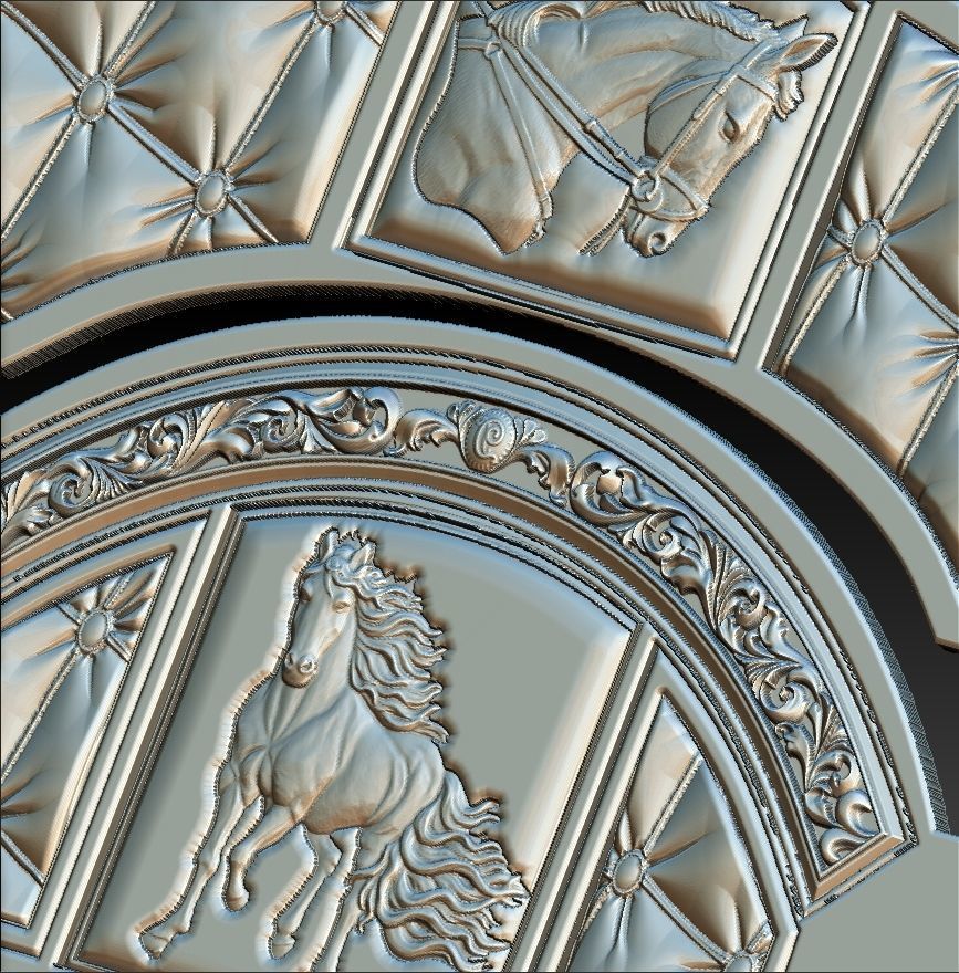 Horse Headboard Bed for CNC 3D Router 3D print model_4