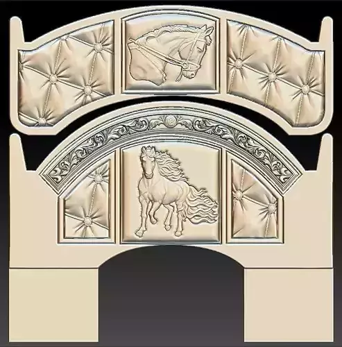 Horse Headboard Bed for CNC 3D Router 3D print model