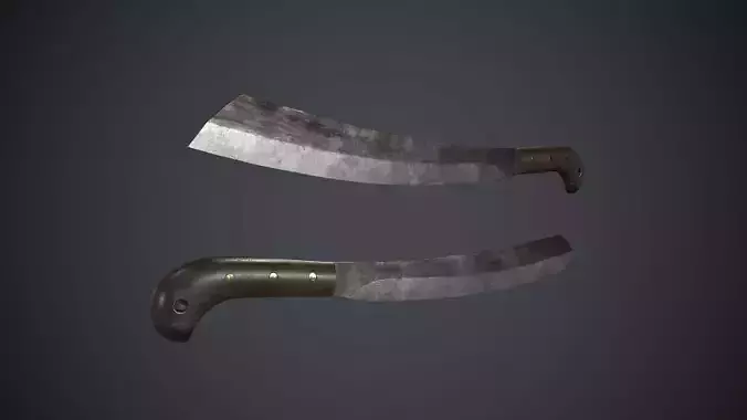 Long Machete Knife PBR Game Ready  Low-poly 3D model