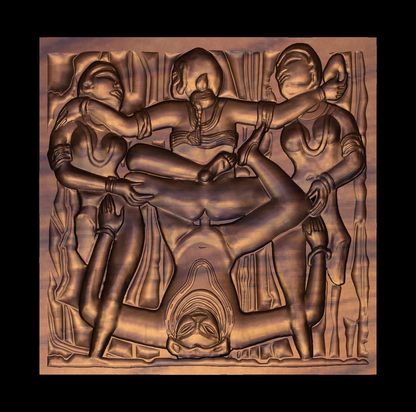 Kama Sutra Basorelief for CNC 3D Router 3D print model_4
