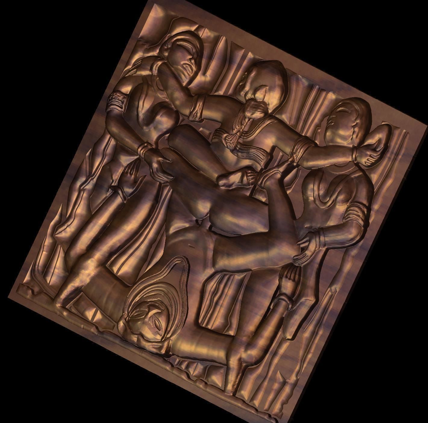 Kama Sutra Basorelief for CNC 3D Router 3D print model_5