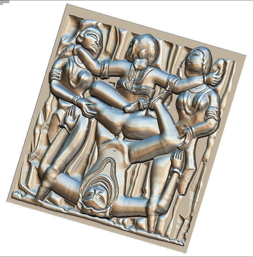 Kama Sutra Basorelief for CNC 3D Router 3D print model_3