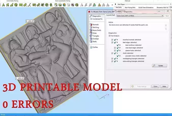 Kama Sutra Basorelief for CNC 3D Router 3D print model