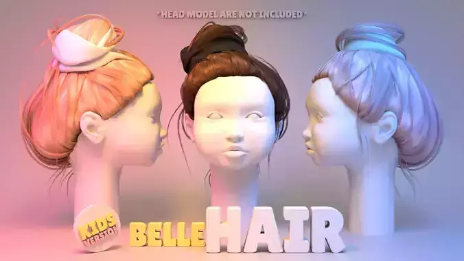 Belle Hair 3D model