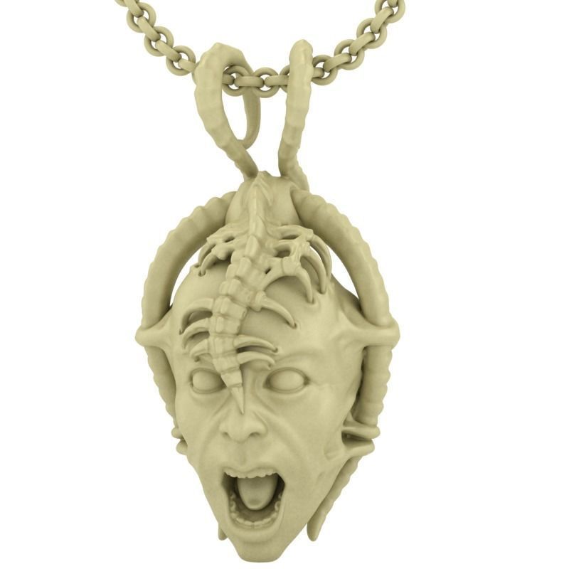 Scream Pendant 3D print model_2