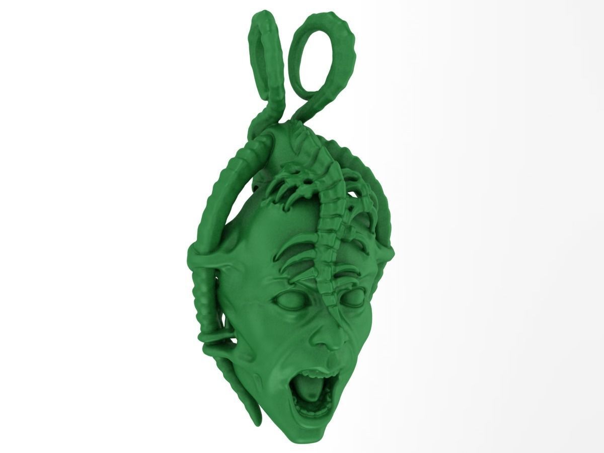 Scream Pendant 3D print model_7
