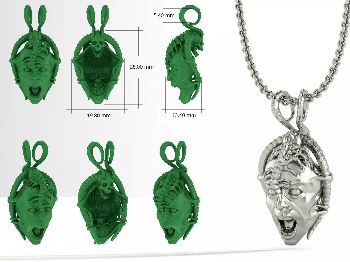 Scream Pendant 3D print model_0