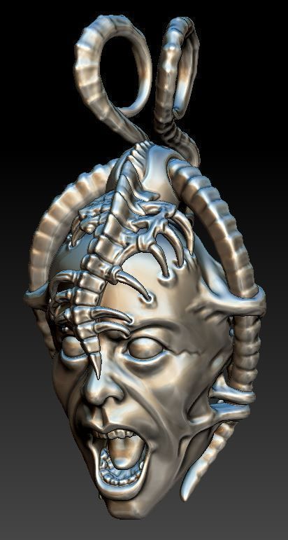 Scream Pendant 3D print model_4