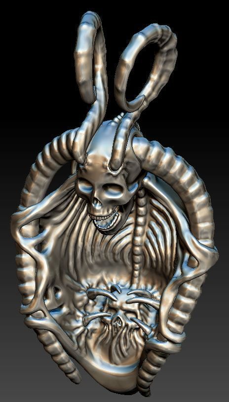 Scream Pendant 3D print model_5