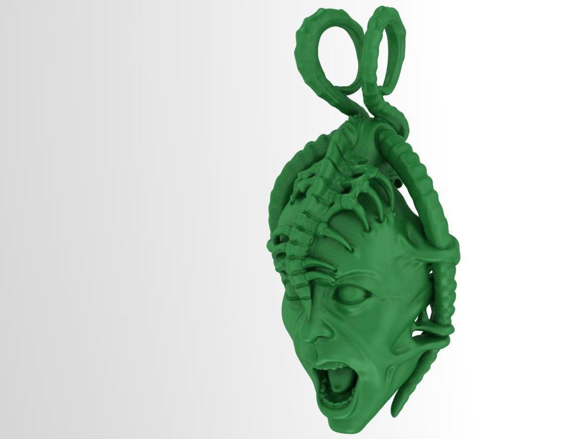 Scream Pendant 3D print model_11