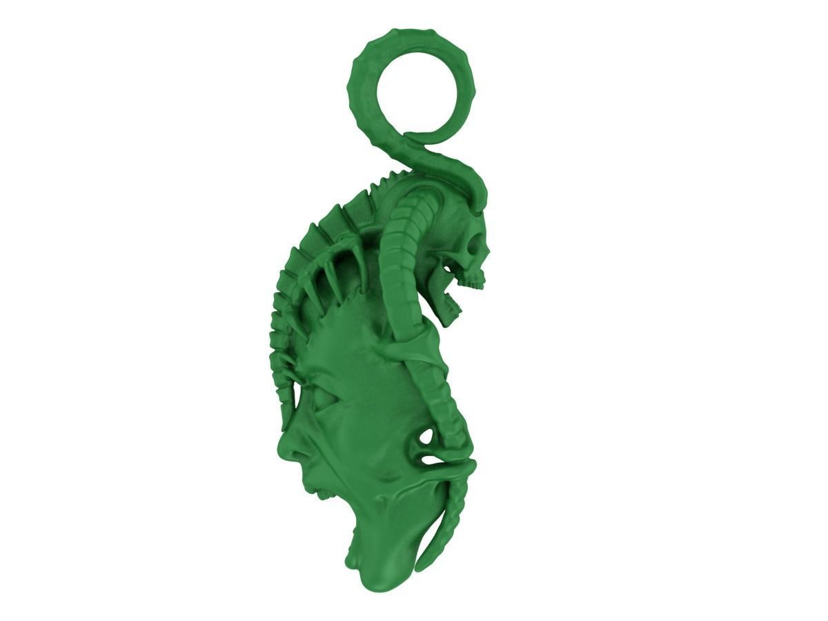 Scream Pendant 3D print model_9