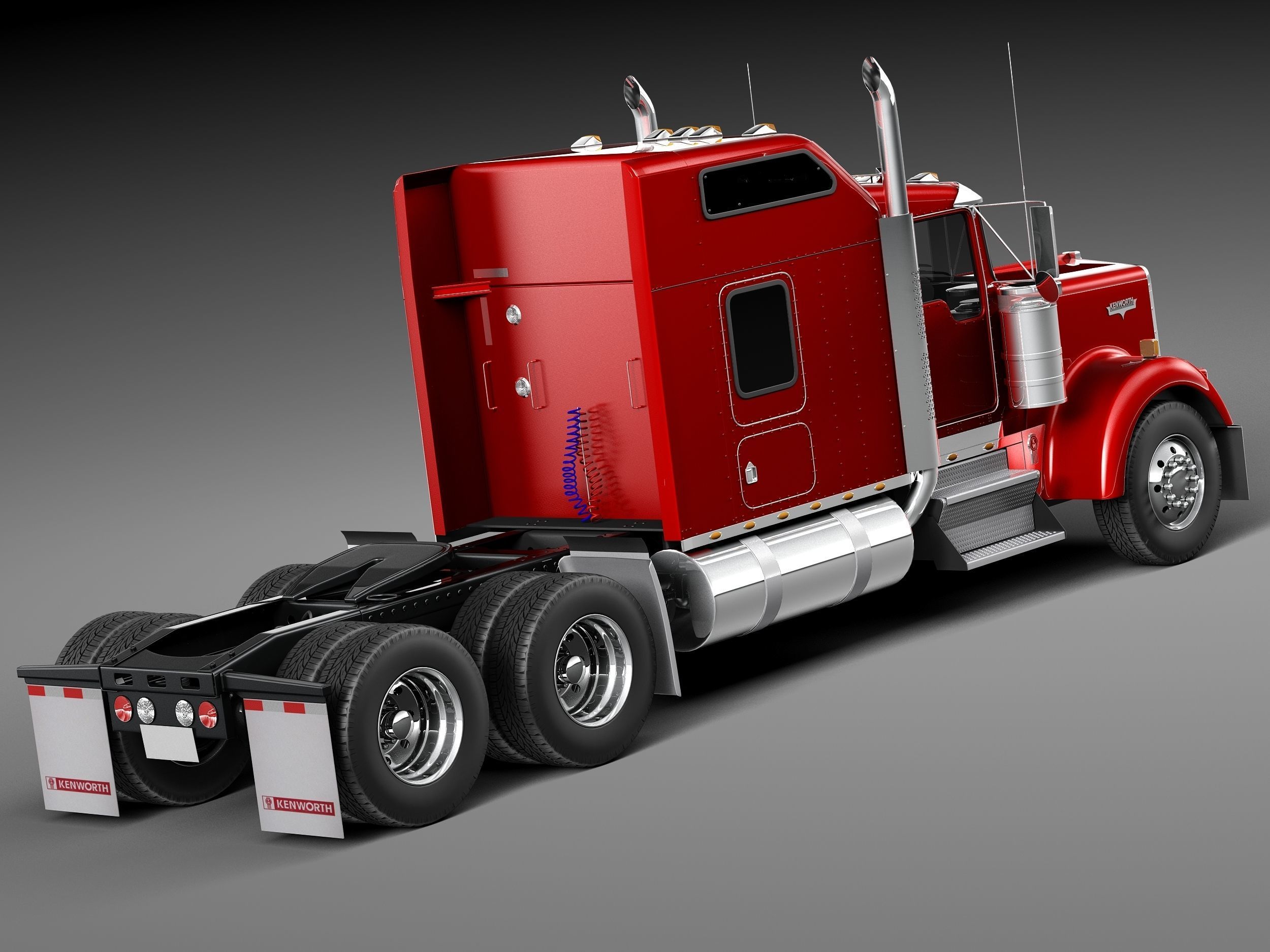 Kenworth W900 Sleeper Cab 2014 3D model_4