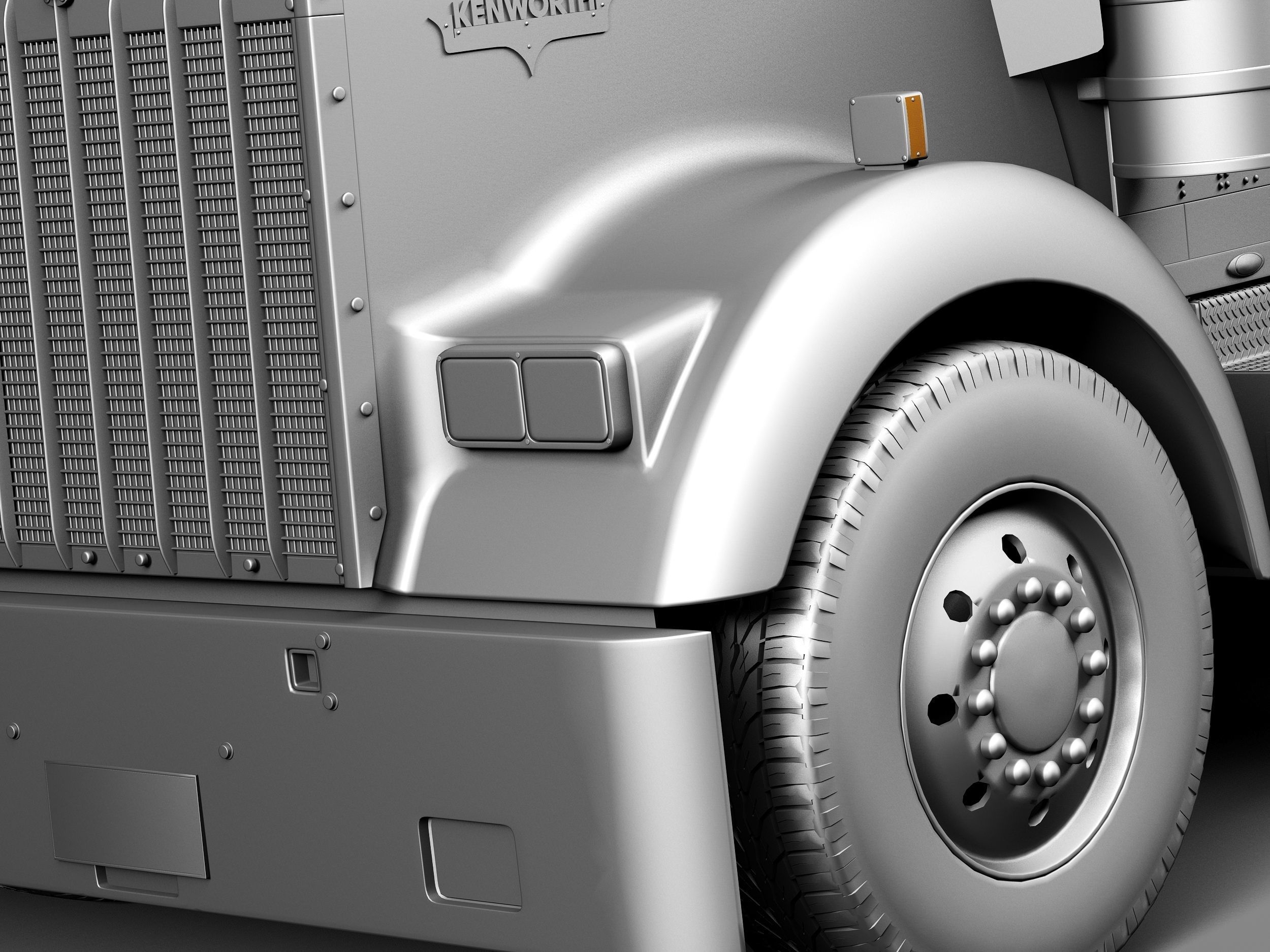 Kenworth W900 Sleeper Cab 2014 3D model_10