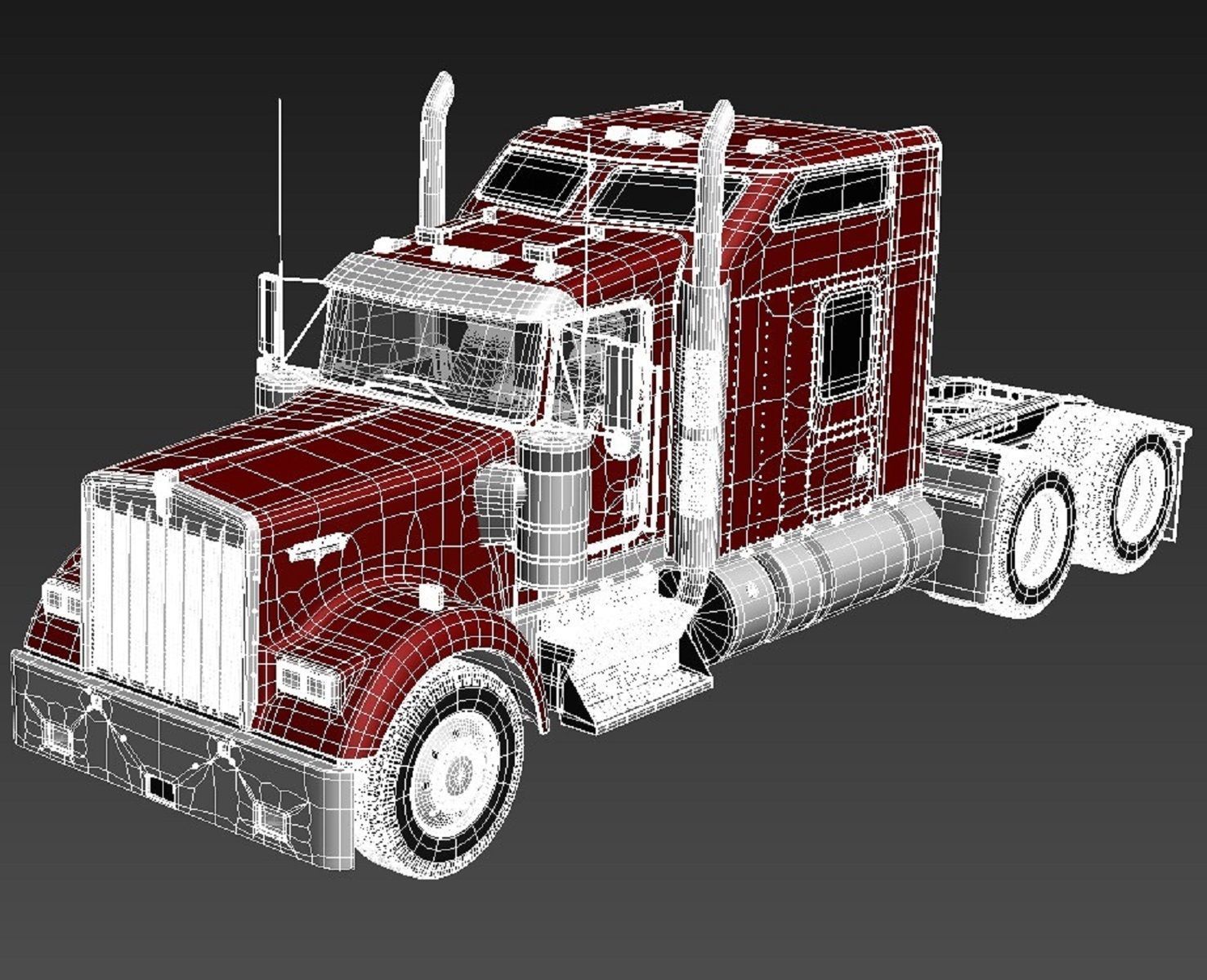 Kenworth W900 Sleeper Cab 2014 3D model_16