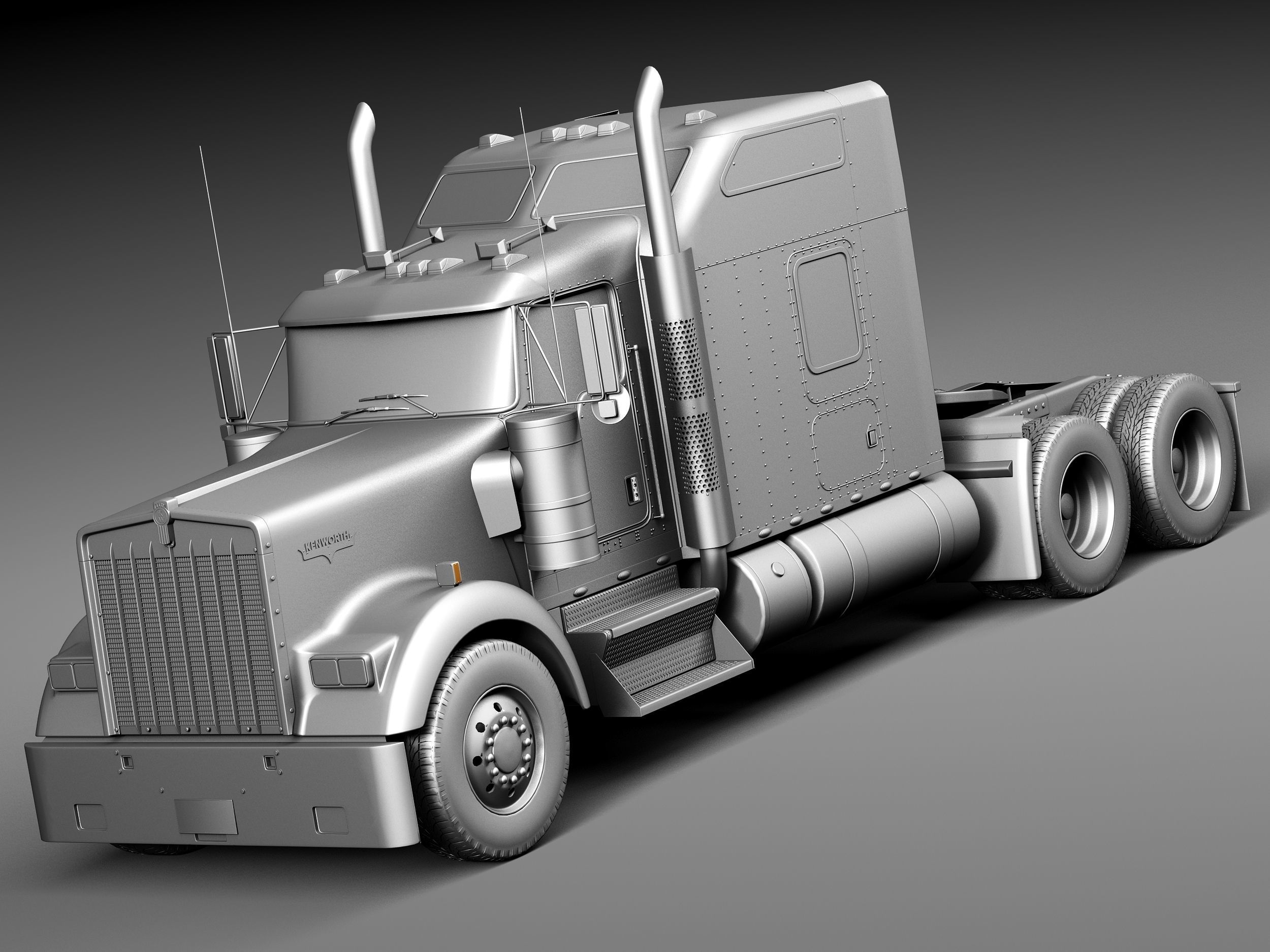 Kenworth W900 Sleeper Cab 2014 3D model_8