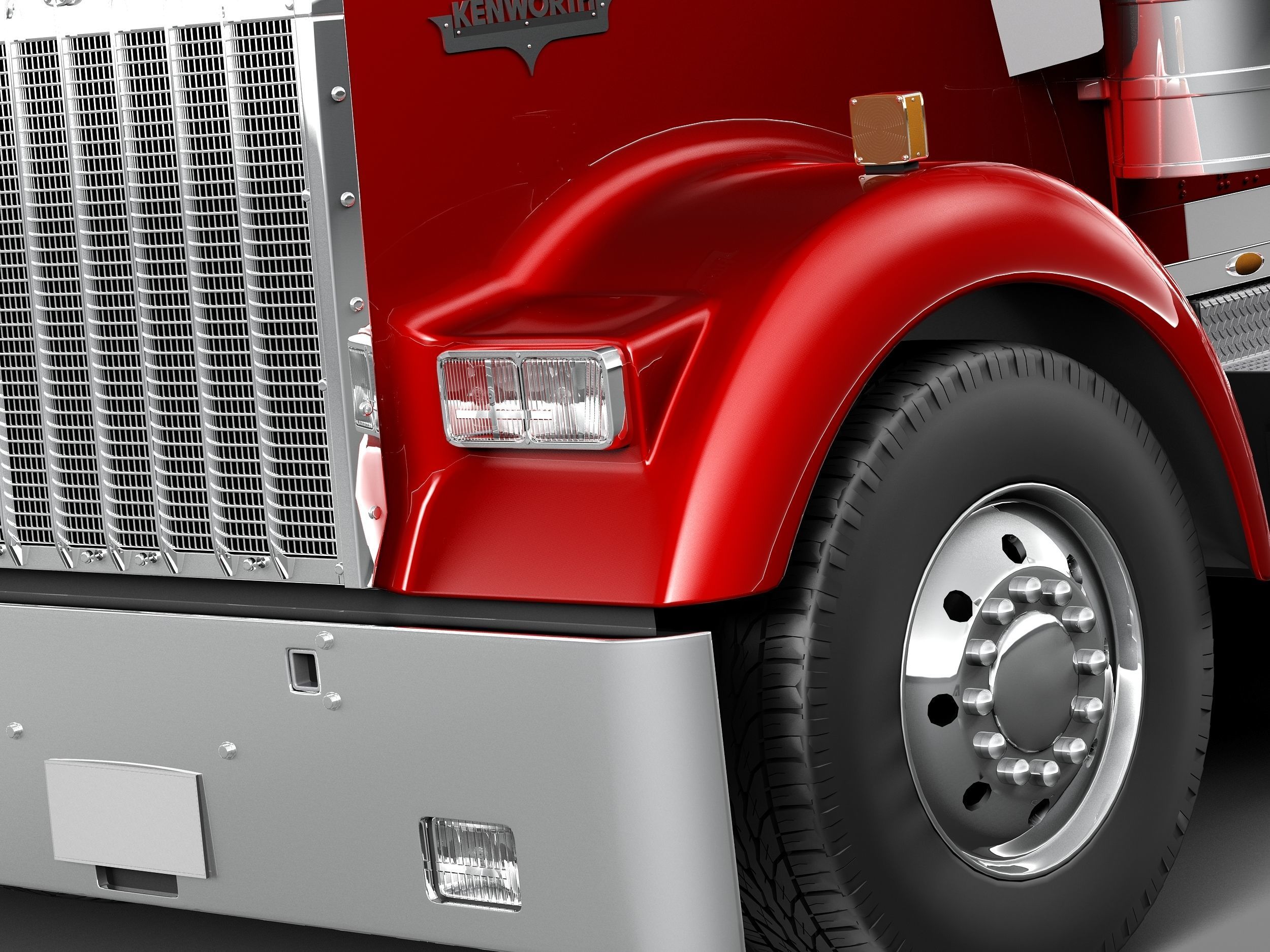 Kenworth W900 Sleeper Cab 2014 3D model_2