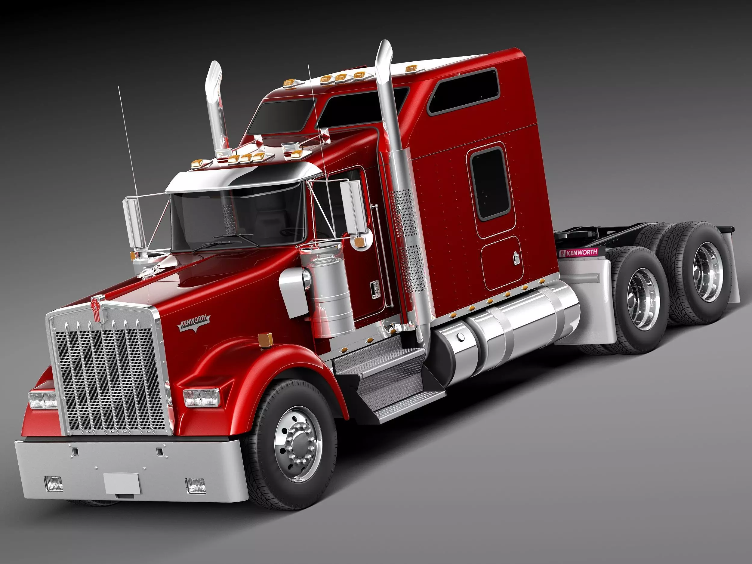 Kenworth W900 Sleeper Cab 2014 3D model_0