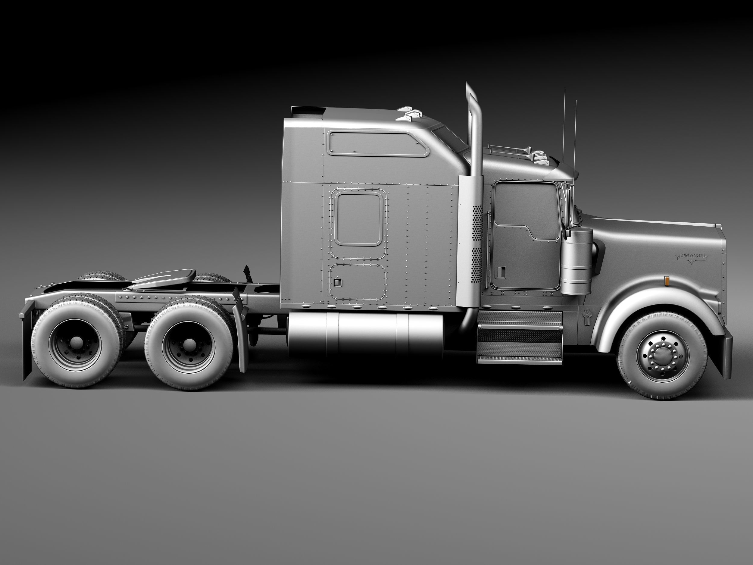 Kenworth W900 Sleeper Cab 2014 3D model_14