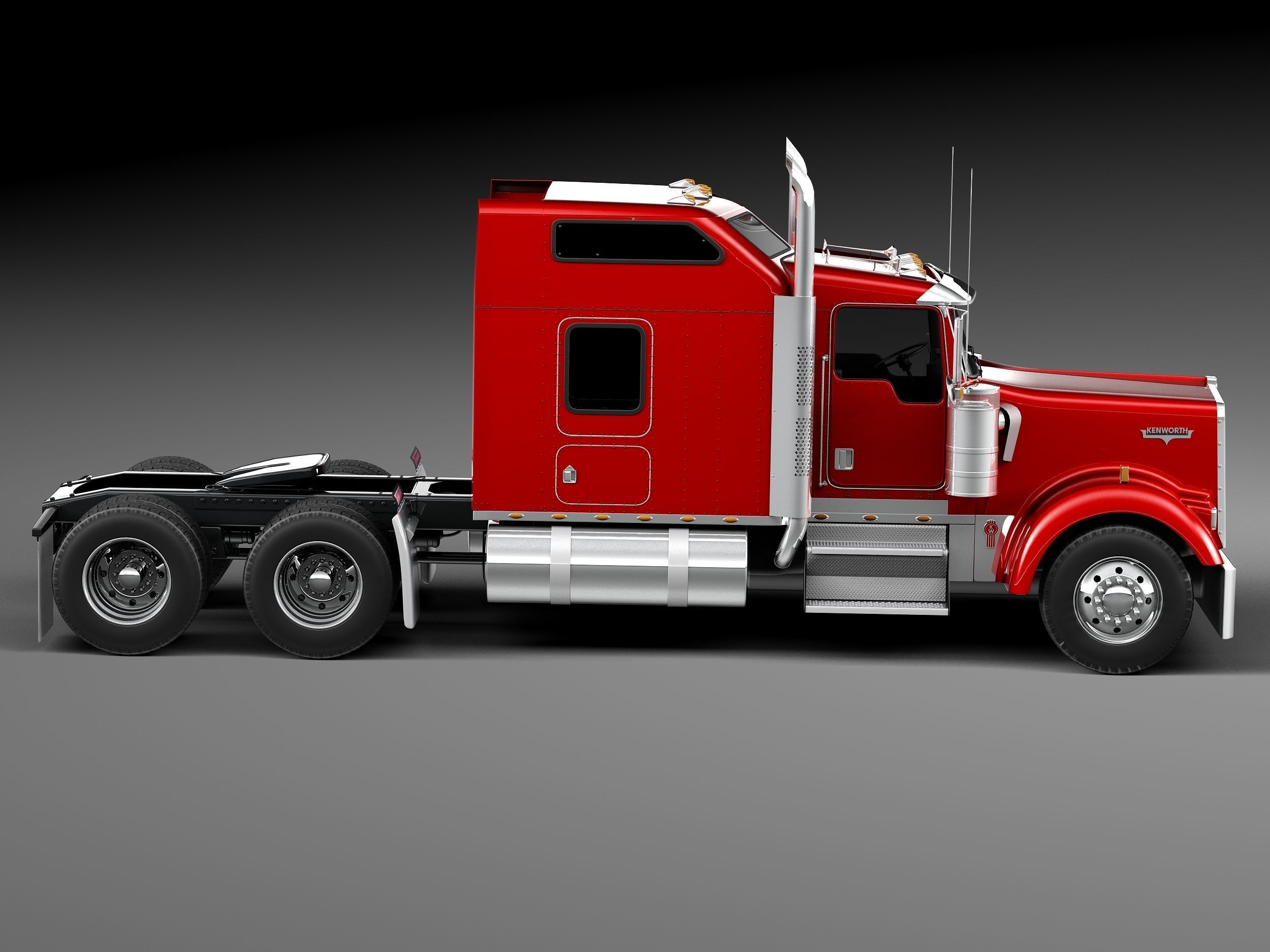 Kenworth W900 Sleeper Cab 2014 3D model_6