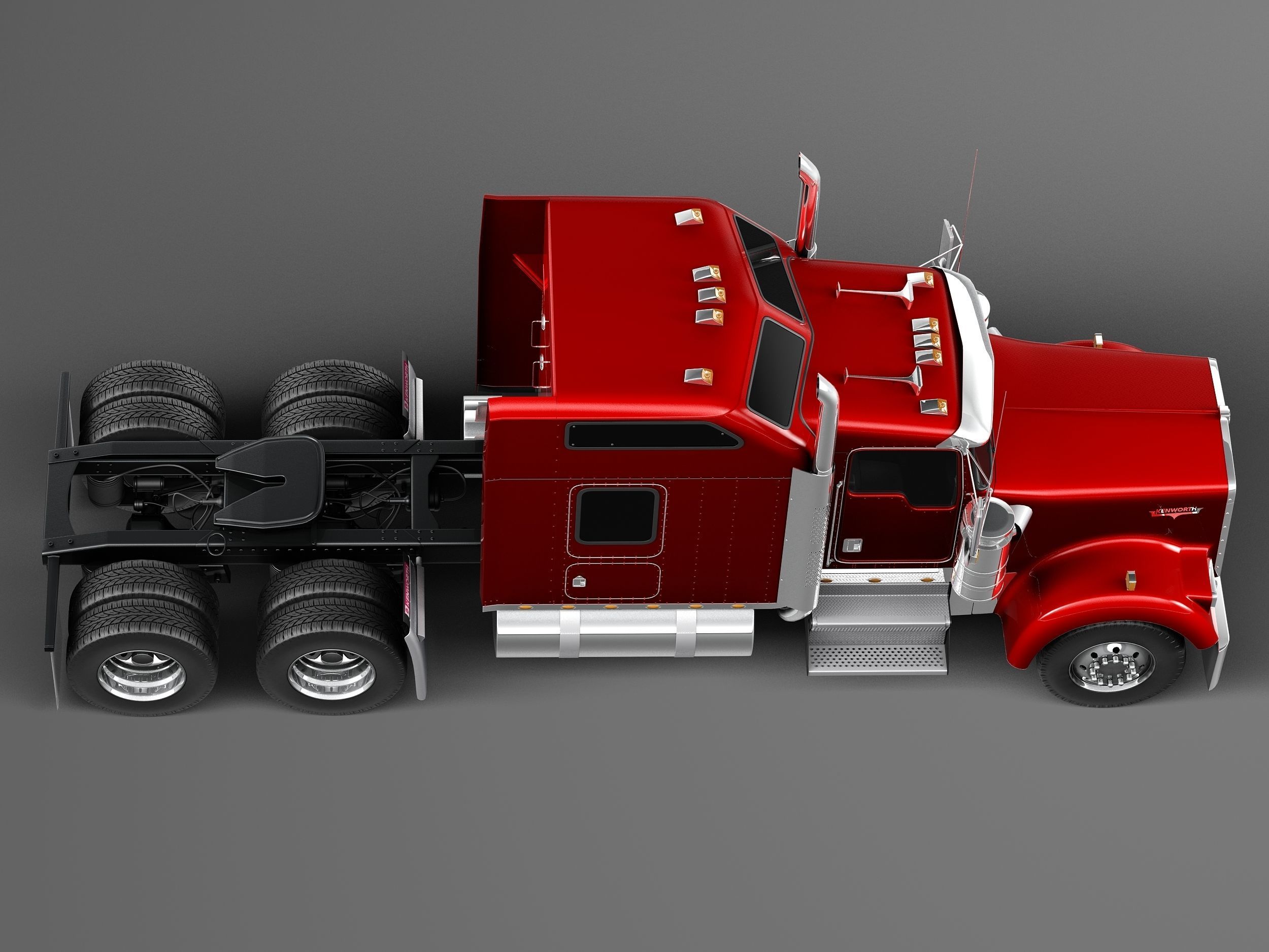 Kenworth W900 Sleeper Cab 2014 3D model_7