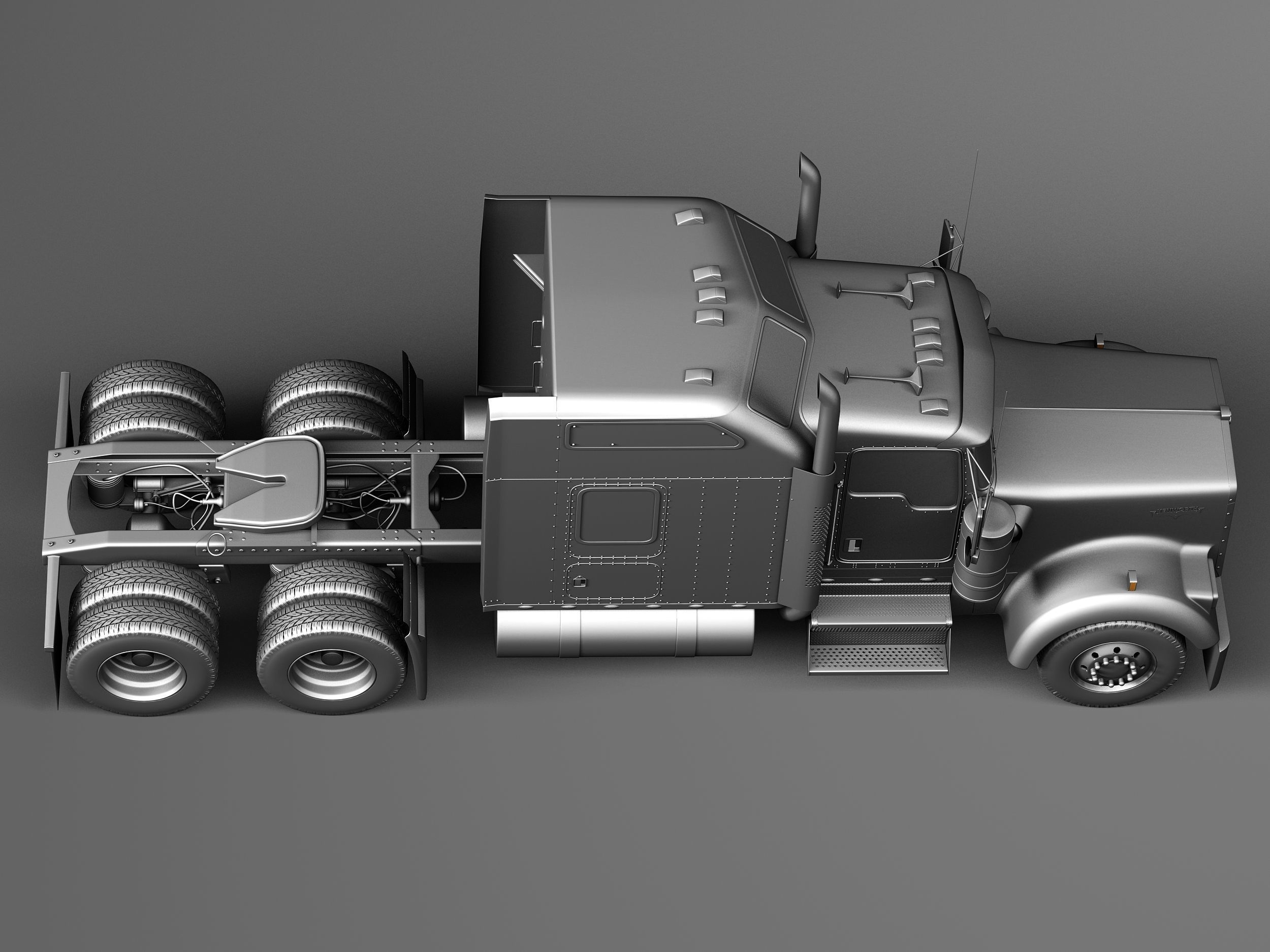 Kenworth W900 Sleeper Cab 2014 3D model_15