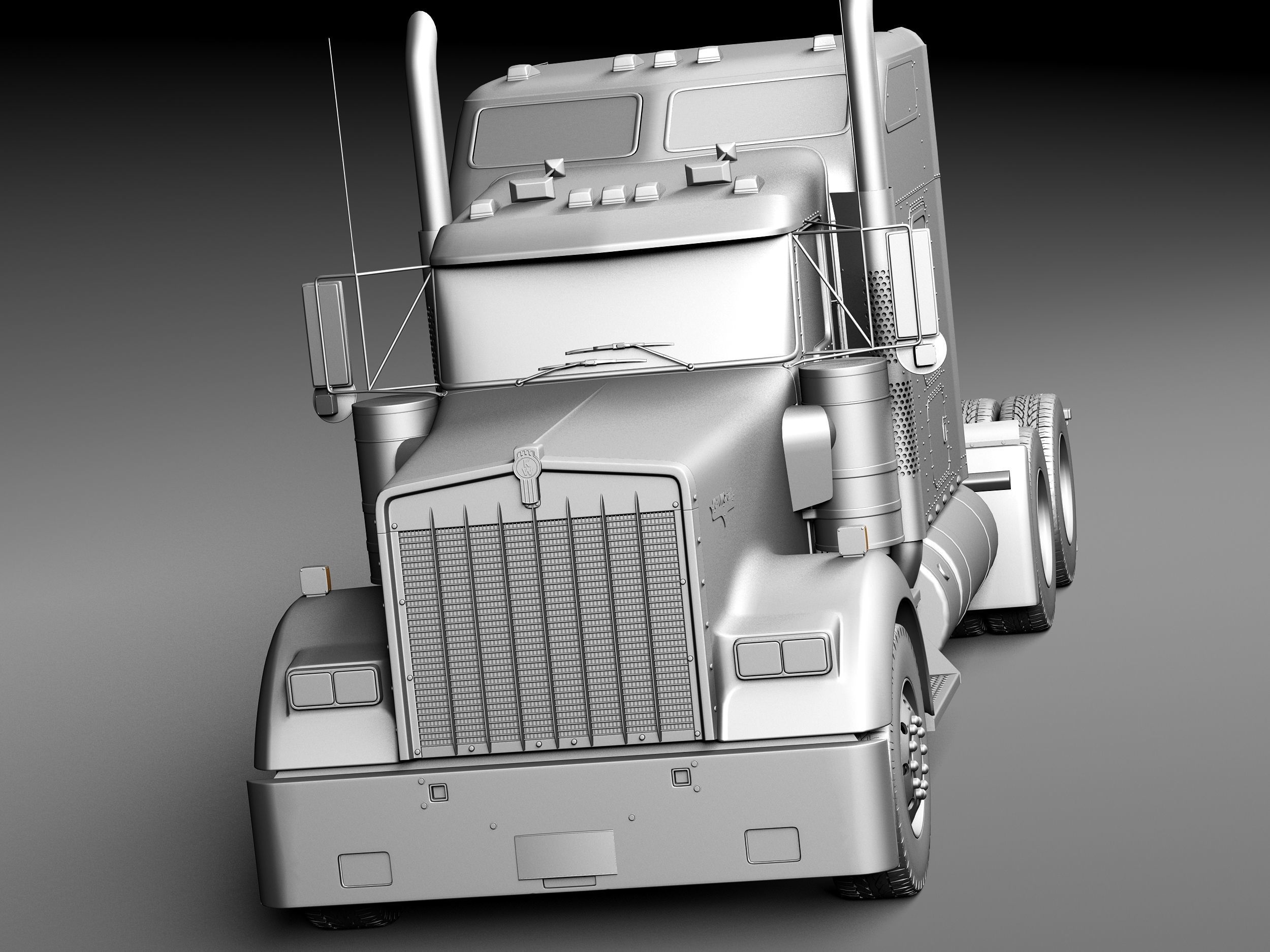 Kenworth W900 Sleeper Cab 2014 3D model_9