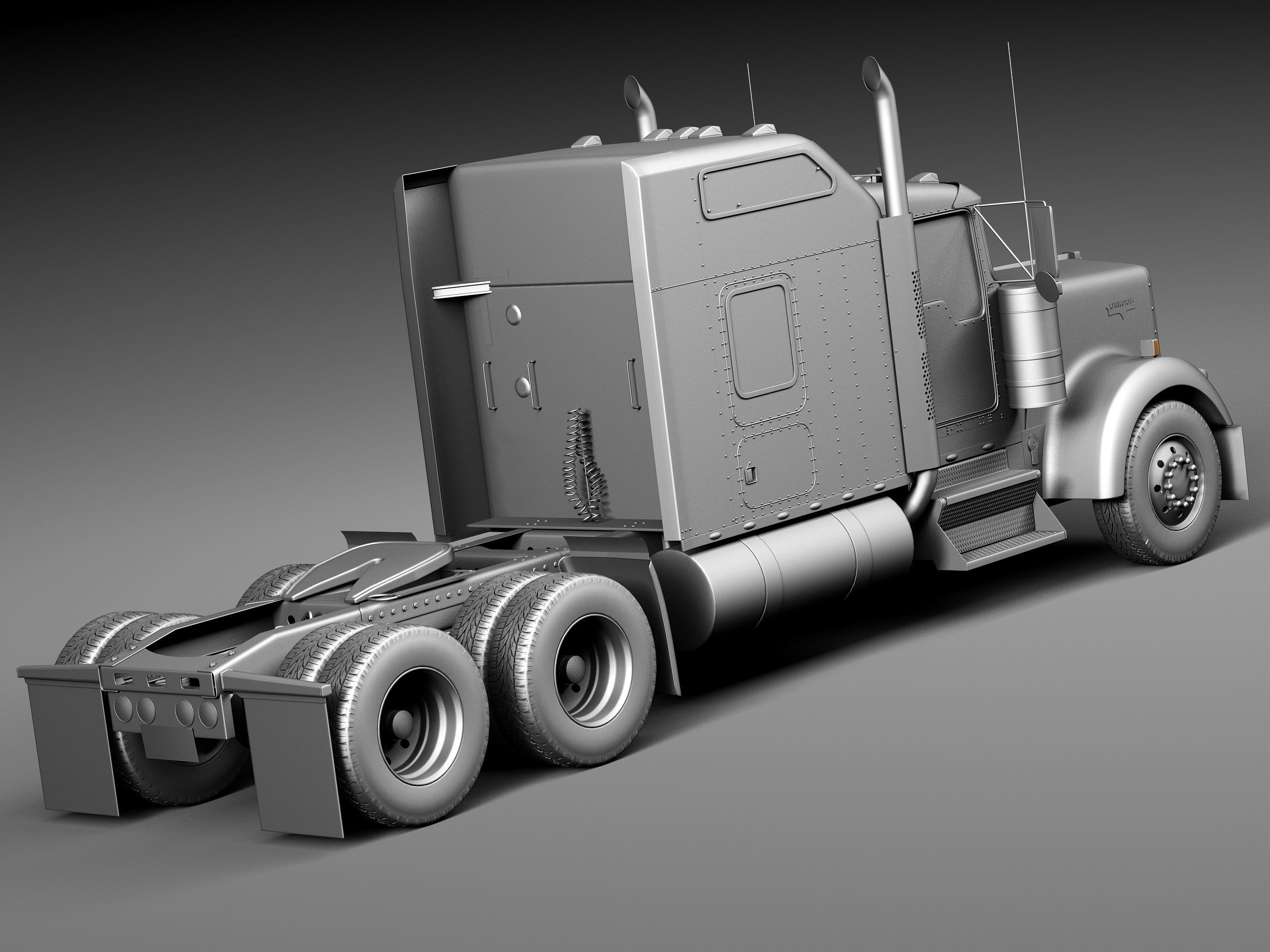 Kenworth W900 Sleeper Cab 2014 3D model_12