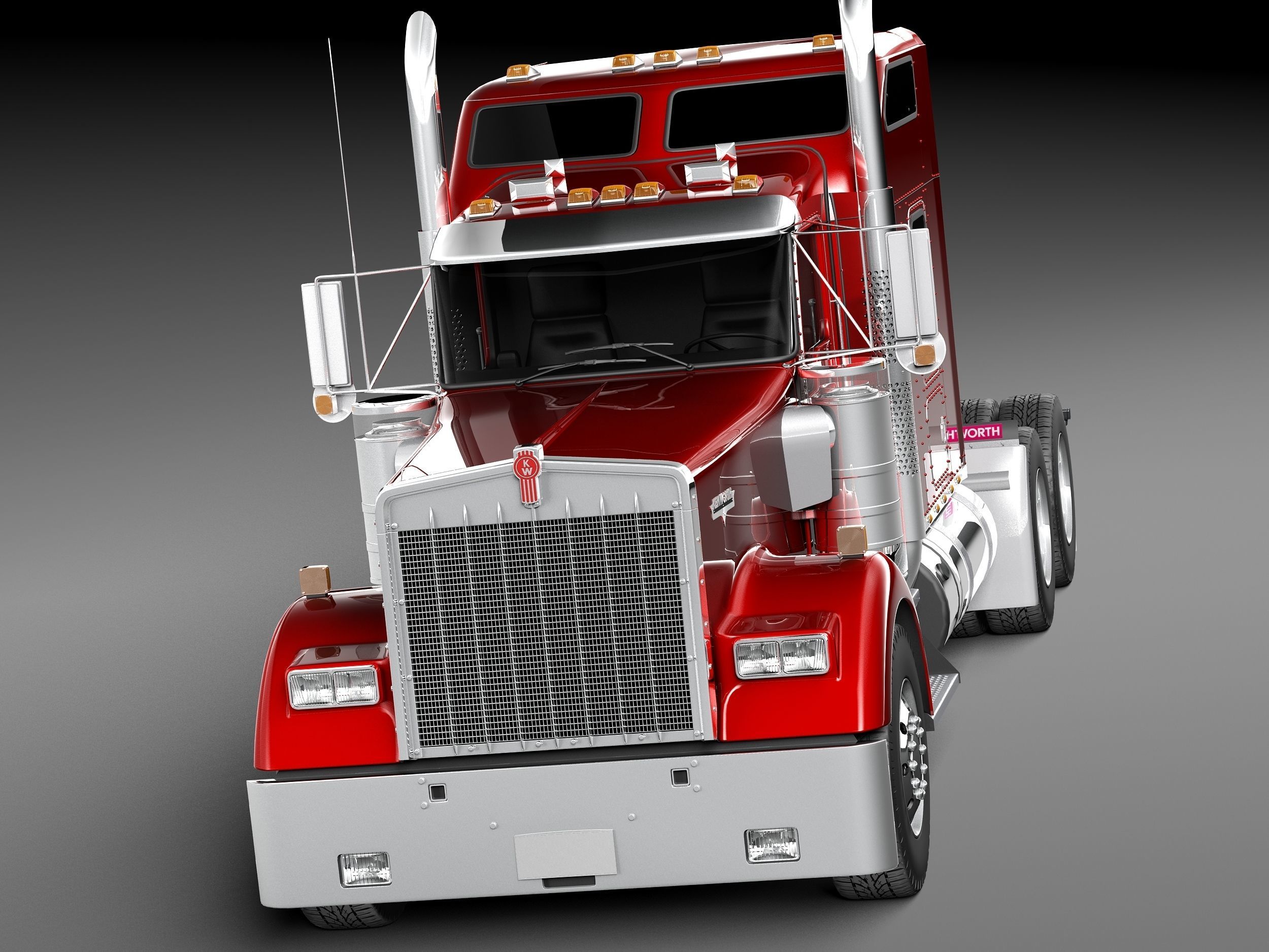 Kenworth W900 Sleeper Cab 2014 3D model_1