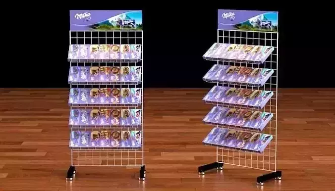 shop rack 2 Low-poly 3D model
