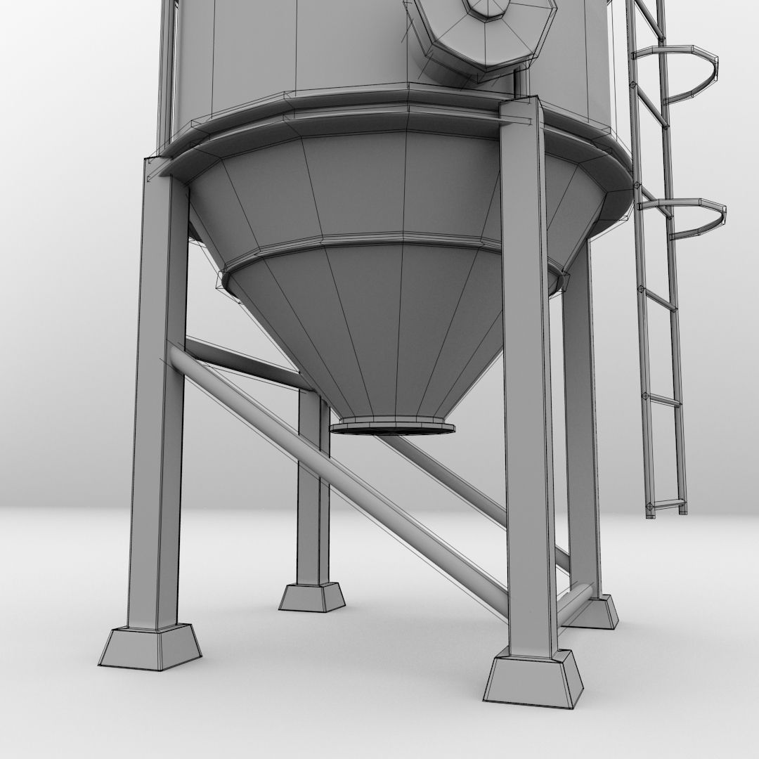 Silos industrial silo 3D model_6
