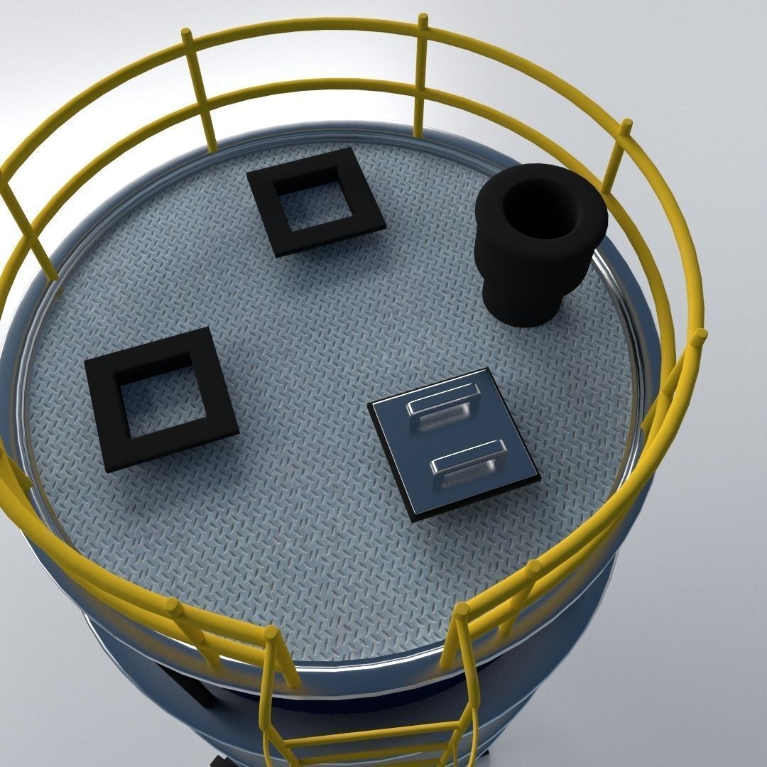 Silos industrial silo 3D model_2
