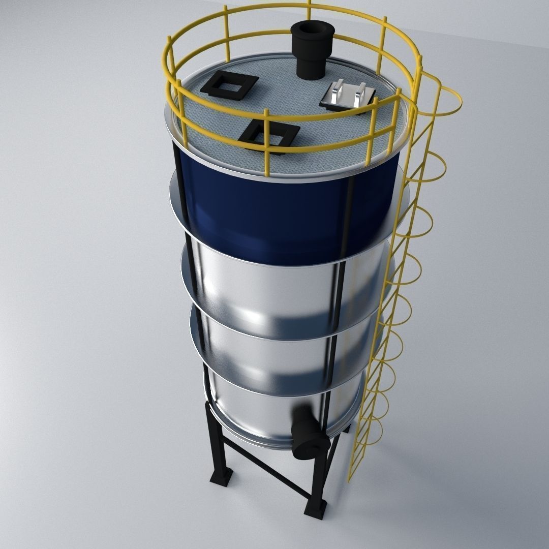 Silos industrial silo 3D model_1