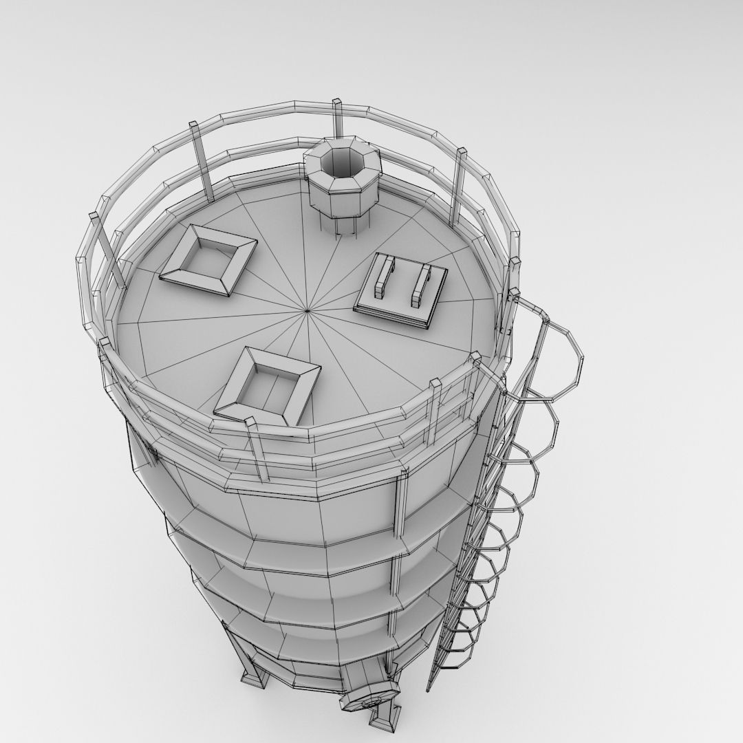 Silos industrial silo 3D model_5