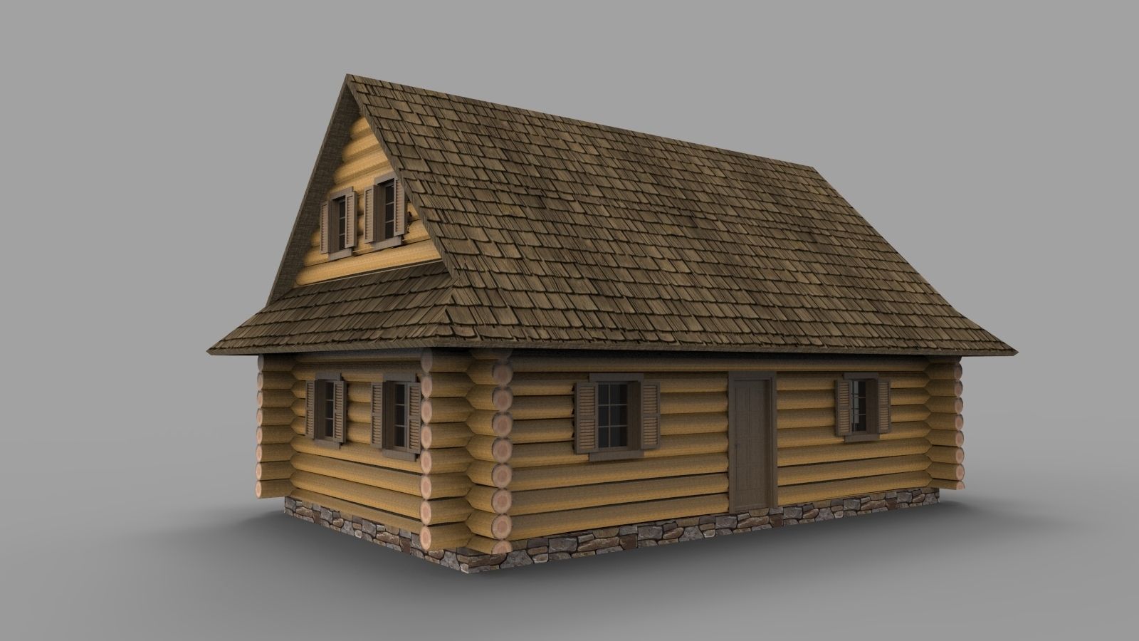 Log house 3D model_2
