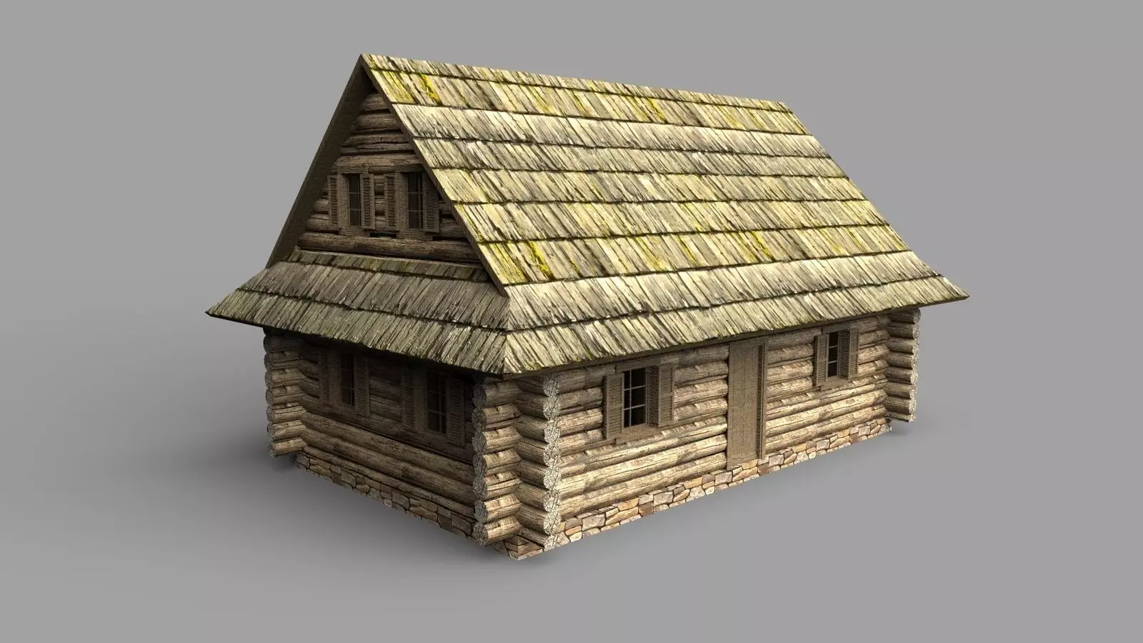Log house 3D model_0