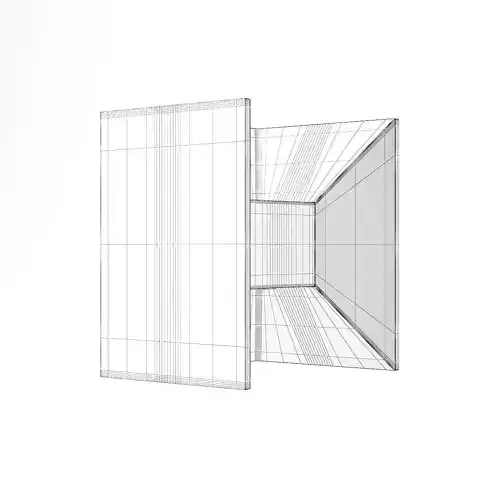 Rectangular Modern Exterior Wall Lamp 3D Model 3D model