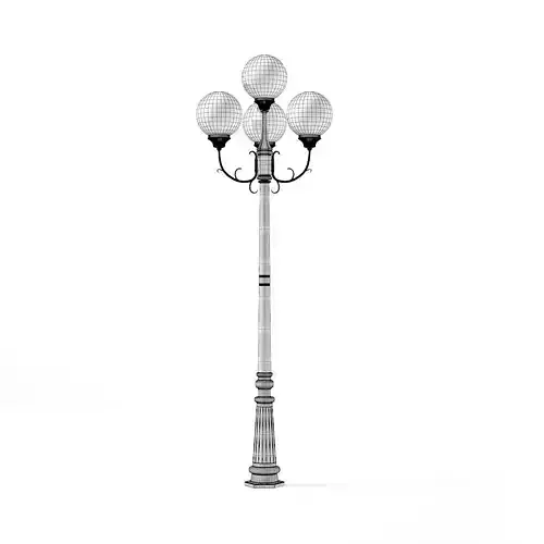 Triple Park Lamp 3D Model 3D model