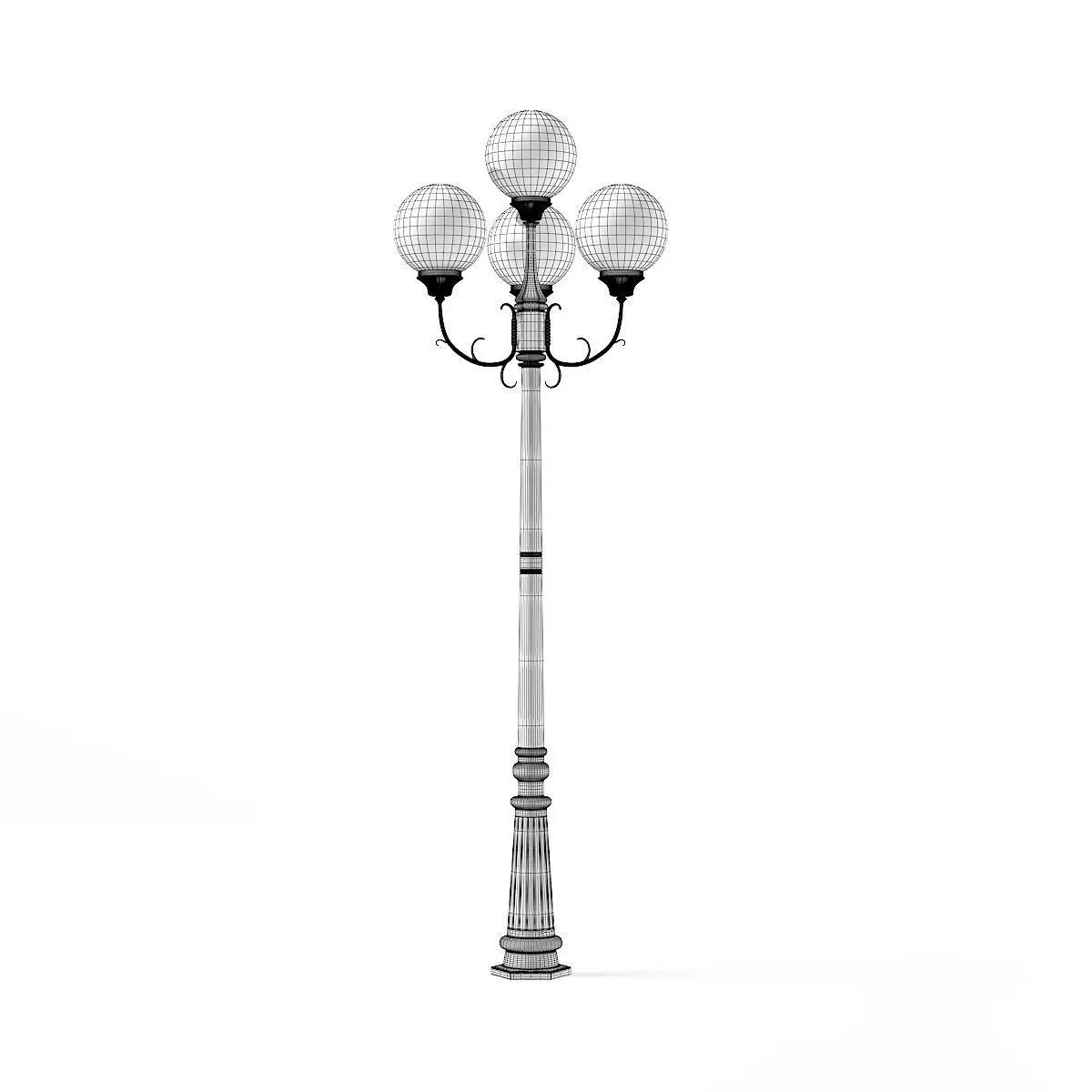 Triple Park Lamp 3D Model 3D model_0
