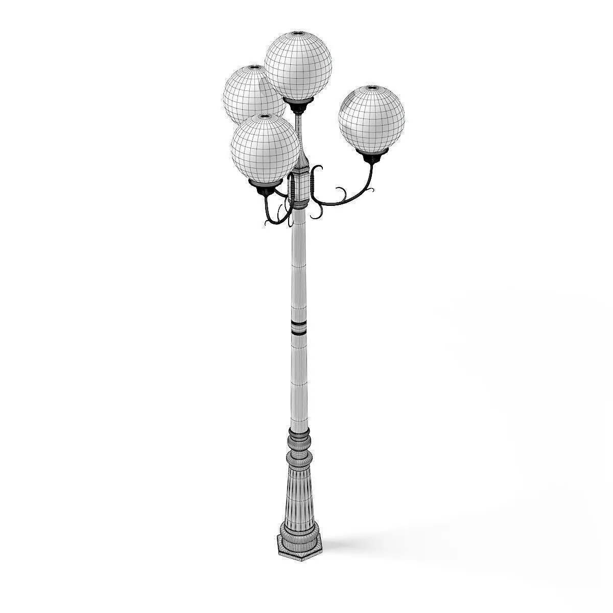 Triple Park Lamp 3D Model 3D model_2