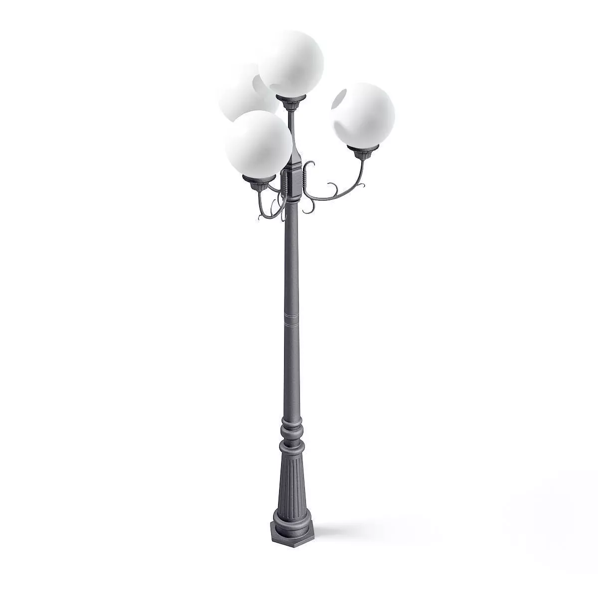 Triple Park Lamp 3D Model 3D model_3