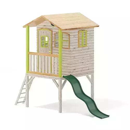 Children House with a Slide 3D Model