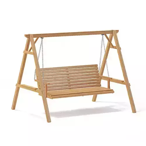 Wooden Garden Swing Chair 3D Model
