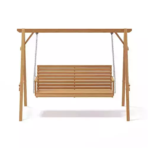 Wooden Garden Swing Chair 3D Model