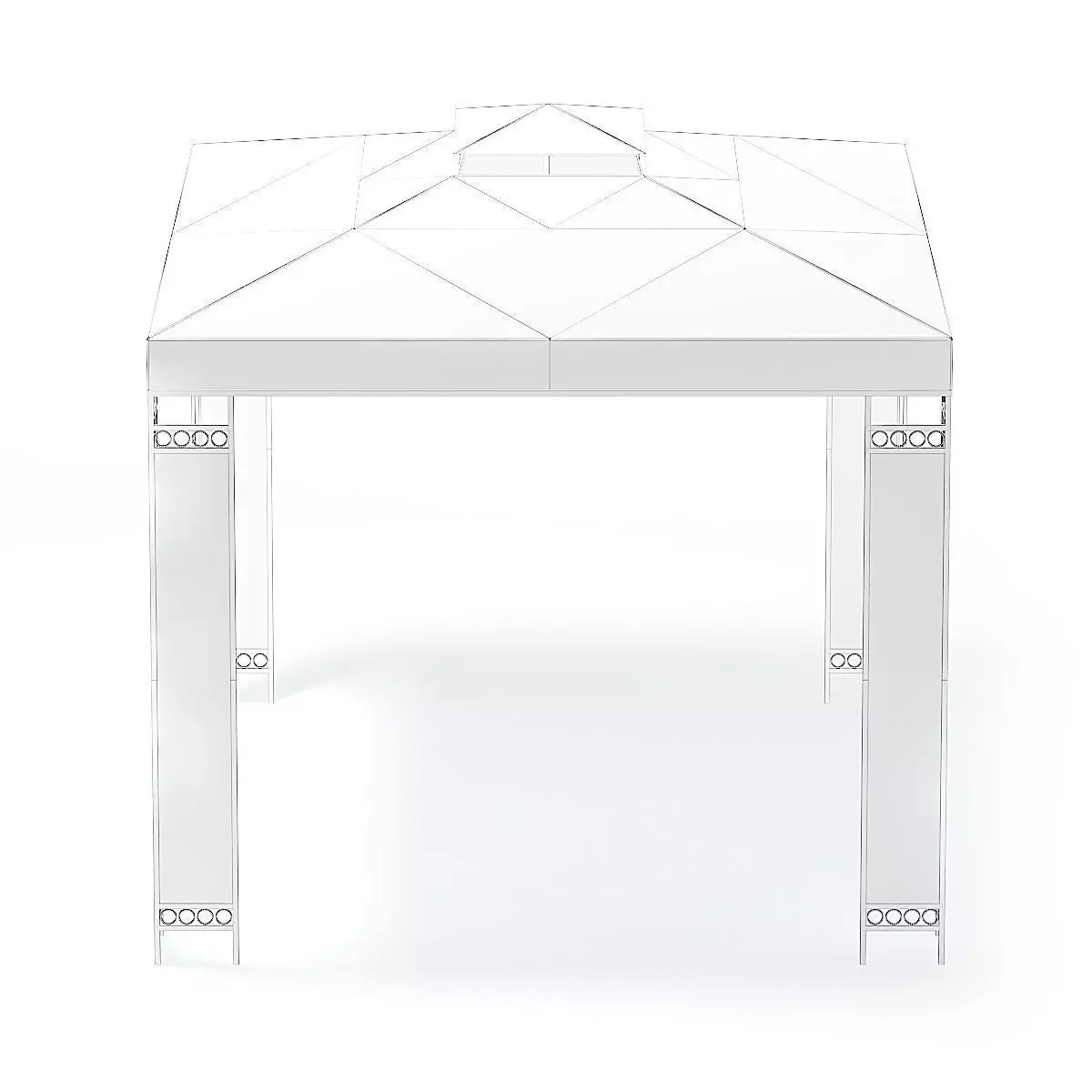 White Garden Pavilion 3D Model 3D model_4